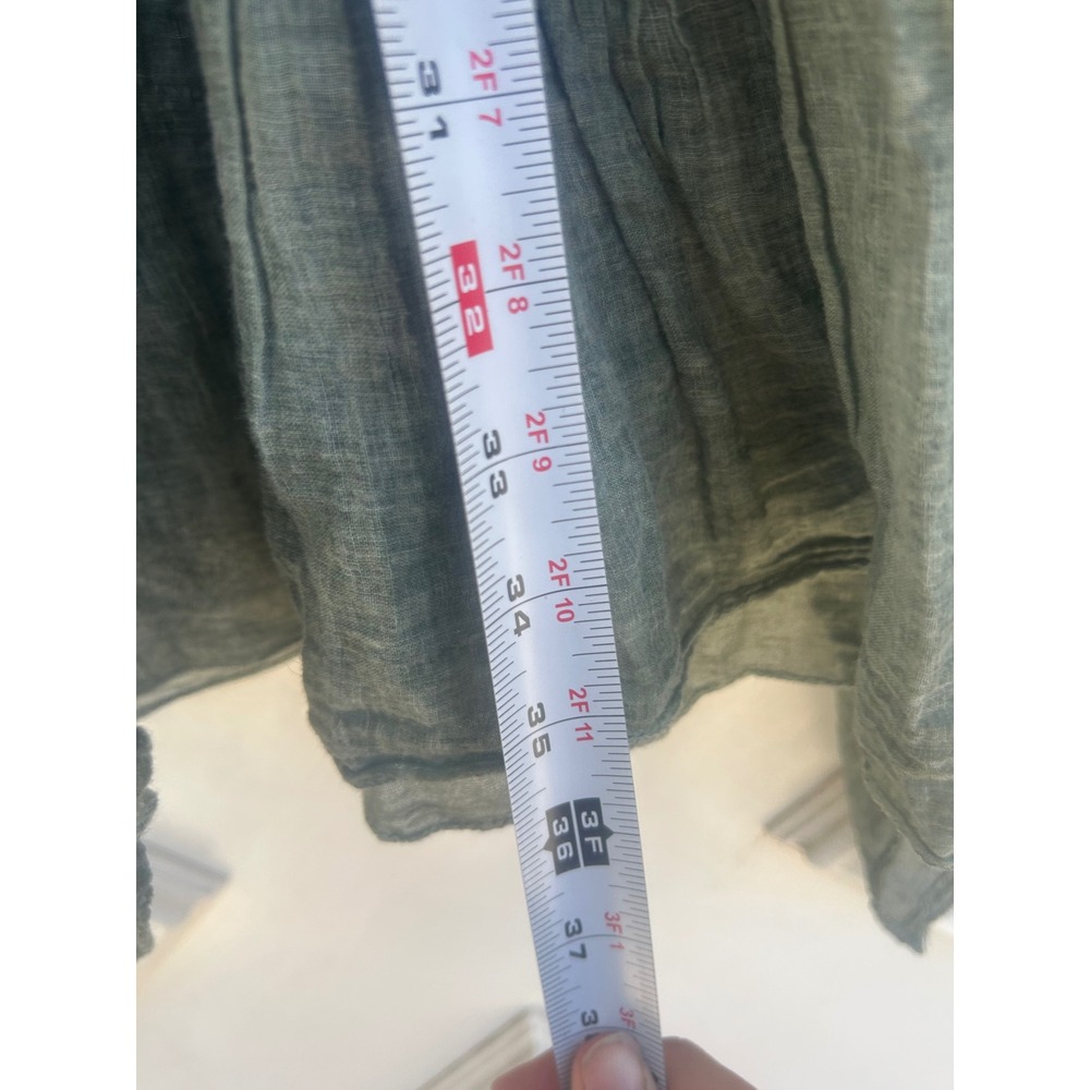 Made in Italy Sage Green Wool Blend Asymmetrical Lagenlook Boho Tunic Dress - Picture 6 of 8